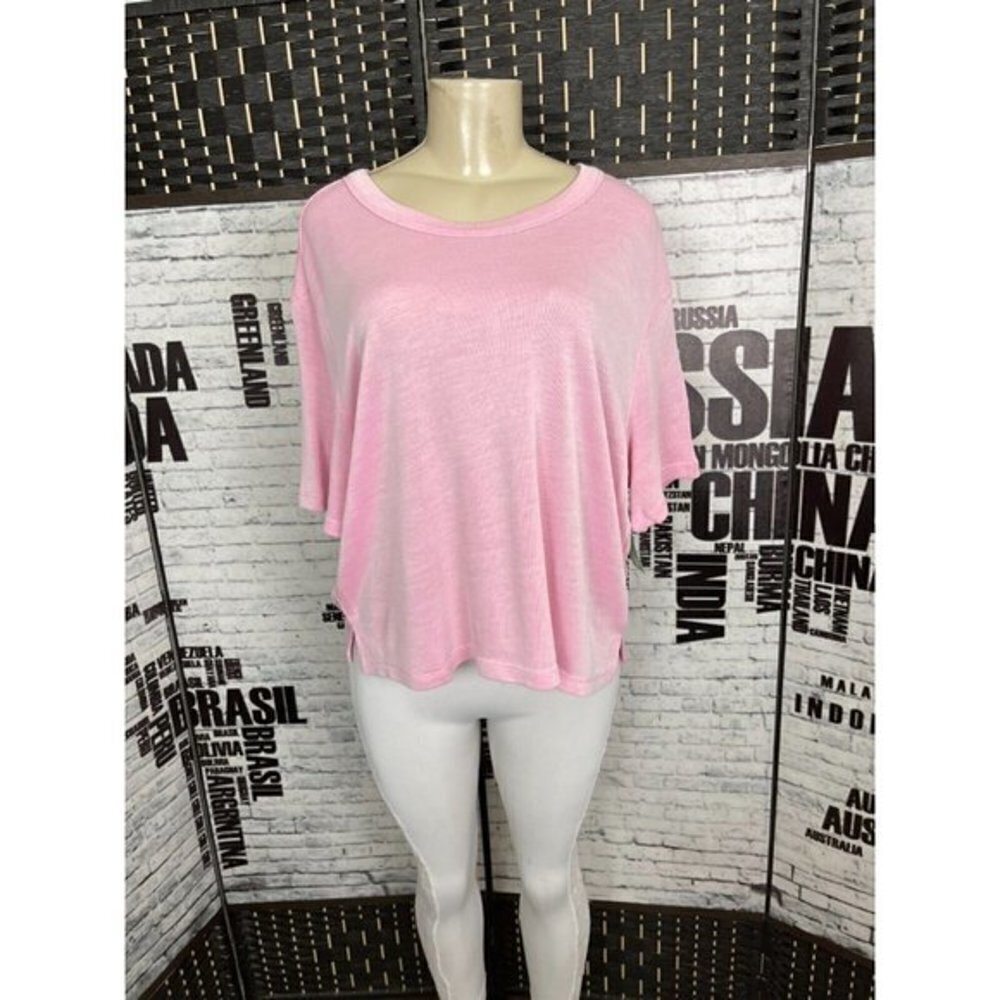 Honeydew Intimates L Pink Relaxed Fit Crew Neck Short Sleeve Lounge Tee